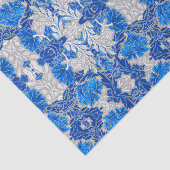 Floral Damask, Sapphire Blue en Grey Tissuepapier (Detail)