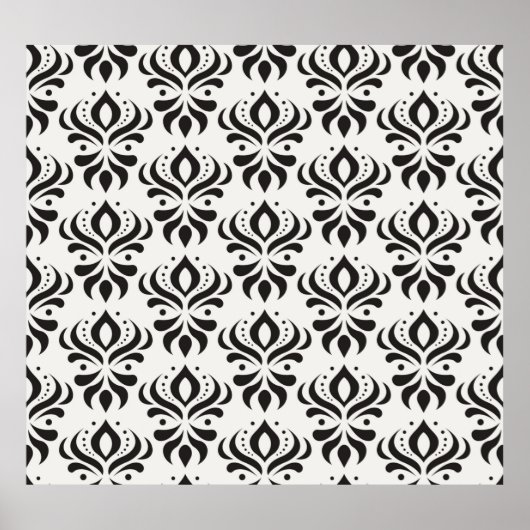 Floral damask seamless pattern. Elegant Poster (Voorkant)