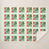 Floral Damask Sherpa Blanket Deken (Voorkant (horizontaal))