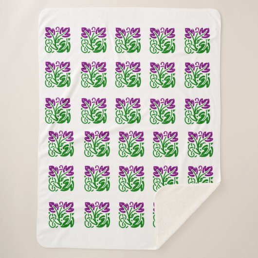 Floral Damask Sherpa Blanket Deken (Voorkant)