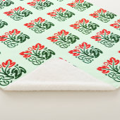 Floral Damask Sherpa Blanket Sherpa Deken (3/4)