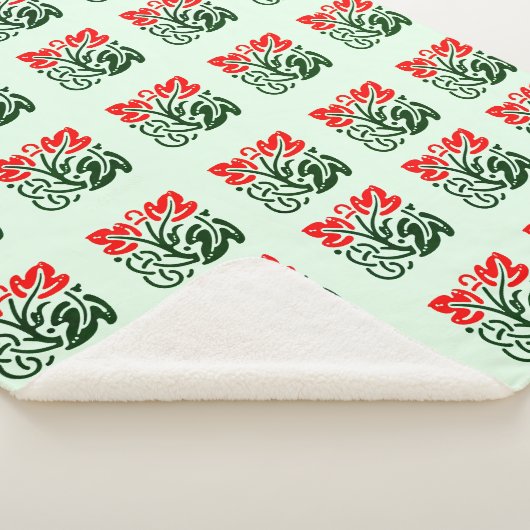 Floral Damask Sherpa Blanket Sherpa Deken (3/4)