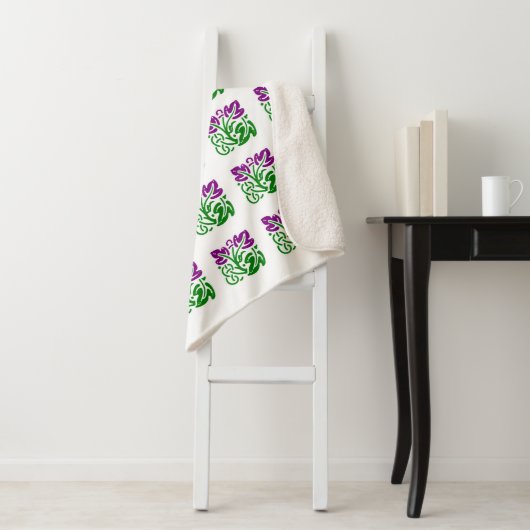 Floral Damask Sherpa Blanket Sherpa Deken (In situ)