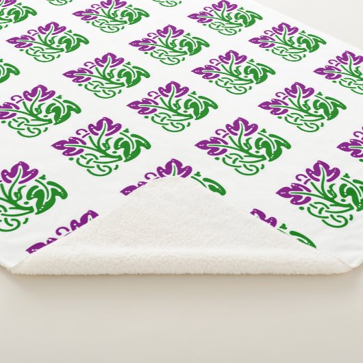 Floral Damask Sherpa Blanket Sherpa Deken (3/4)