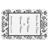 Floral Damask sparen de Magnet Datum Magneet (Horizontaal)