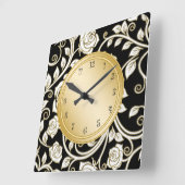 Floral Damask Wall Decor Clock Vierkante Klok (Hoek)