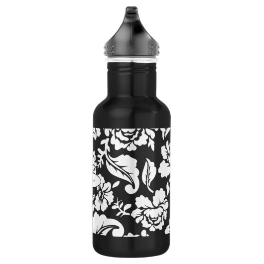 Floral Damask  waterfles met naam Waterfles (Rechts)