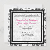 Floral Damask Wedding Invite met Bow Kaart (Achterkant)