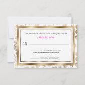 Floral Damask Wedding RSVP Kaartje (Achterkant)