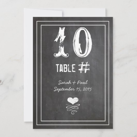 Floral Damask Wedding Table No. Kaart (Achterkant)