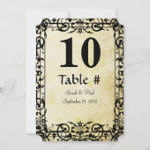  Floral Damask Wedding Table No. Kaart (Achterkant)