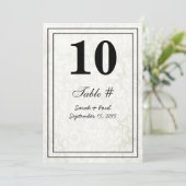 Floral Damask Wedding Table Number Card Kaart (Staand voorkant)