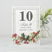  Floral Damask Wedding Table Number Card Kaart (Staand voorkant)