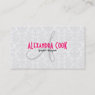 Floral Damaskers, wit en roze Visitekaartje