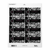 Floral Damaskers, zwart-wit,  Etiket (Full Sheet)