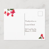 Floral Dank je Briefkaart met Red Bougainvillea (Achterkant)