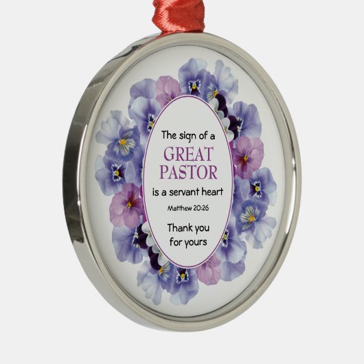 Floral DANK JE Pastor Appreciation Metalen Ornament (Rechts)