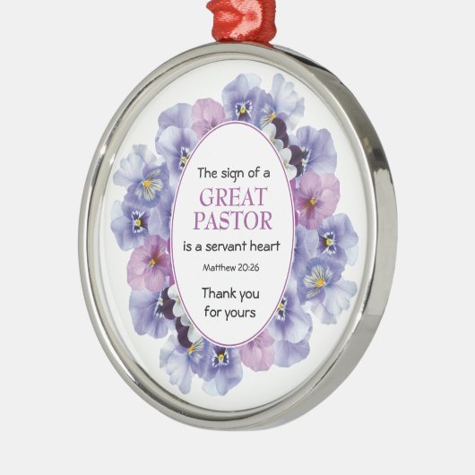 Floral DANK JE Pastor Appreciation Metalen Ornament (Links)