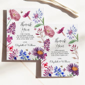 Floral Dank u Baby shower Bedankkaart