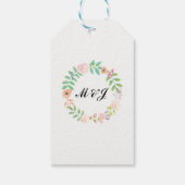 Floral Dank u Label aquarel bruiloft gunst Cadeaulabel (Achterkant)