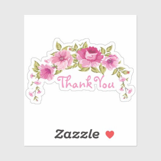 Floral Dank u Sticker Label Favor Stickes (Vel)