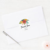 Floral Dank u Trouwenvelop Afdichtingen Ronde Sticker (Envelop)
