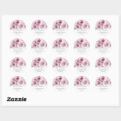  Floral Dank u Vrijgezellenfeest Roze Roses Ronde Sticker (Vel)