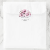  Floral Dank u Vrijgezellenfeest Roze Roses Ronde Sticker (Tas)