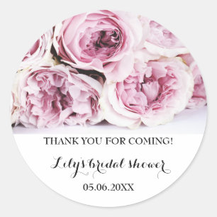  Floral Dank u Vrijgezellenfeest Roze Roses Ronde Sticker