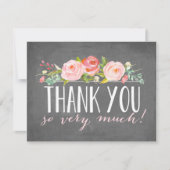 Floral | Dank u wel Bedankkaart (Voorkant)