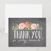 Floral | Dank u wel Bedankkaart (Voorkant / Achterkant)