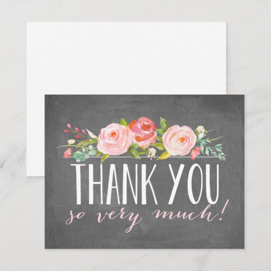 Floral | Dank u wel Bedankkaart (Voorkant / Achterkant)