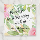 Floral Dank u wel voor het vieren met ons Bedankjes Labels (Achterkant)