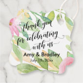 Floral Dank u wel voor het vieren met ons Bedankjes Labels (Achterkant)