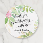 Floral Dank u wel voor het vieren met ons Bedankjes Labels (Achterkant)