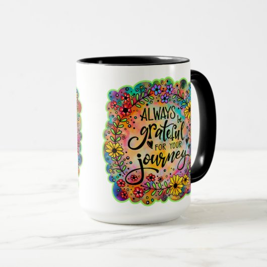  Floral Dankbaar voor uw reisofferte Mok (Voorkant rechts)