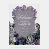 Floral  Dark Alice in Wonderland Wedding Acryl Bord (Voorkant)