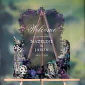 Floral  Dark Alice in Wonderland Wedding Acryl Bord (Neutraal)