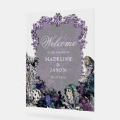 Floral  Dark Alice in Wonderland Wedding Acryl Bord (Hoek)