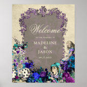 Floral Dark Alice in Wonderland Wedding Poster (Voorkant)