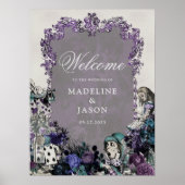Floral  Dark Alice in Wonderland Wedding Poster (Voorkant)