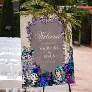 Floral Dark Alice in Wonderland Wedding Poster