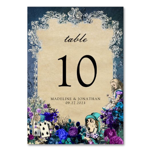 Floral Dark Alice in Worderland Kaart (Voorkant)