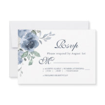 Floral Dark Blue Ivory Roos Wedding