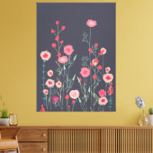 Floral Dark Boho Canvas Afdruk (Insitu (Woonkamer))
