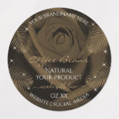 Floral Dark Brown Oranje en Yellow Product Labels (Design 1)