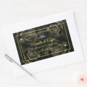 Floral Dark Brown Rozen Product Labels met Logo (Envelop)