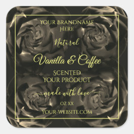 Floral Dark Brown Rozen Product Packaging Labels