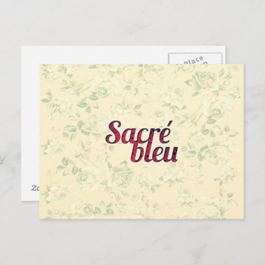  Floral Dark Cross Sacre Bleu Franse Funny Briefkaart (Voorkant / Achterkant)