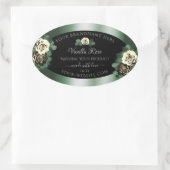 Floral Dark Green Black Product Labels Leafy Rozen (Tas)